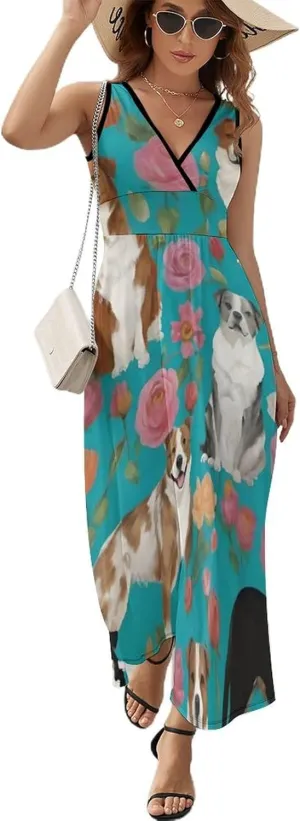 Women's Casual Swing Midi Sun Dress for Party Beach Date