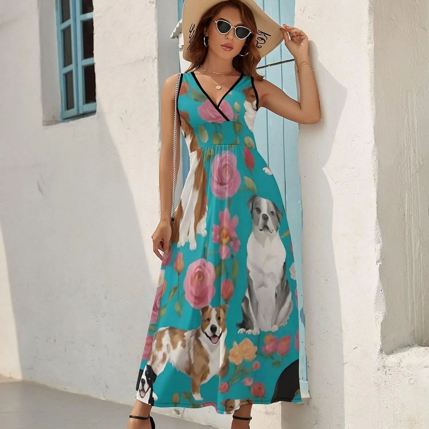 Women's Casual Swing Midi Sun Dress for Party Beach Date
