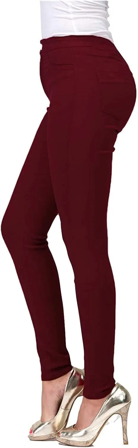 Womens Casual Tight Jeans Trendy Skinny High Waisted Slim Small Feet Denim Pants Work Office Business Lounge Trousers