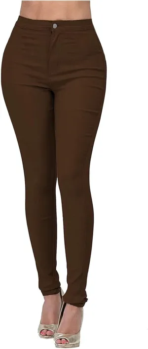 Womens Casual Tight Jeans Trendy Skinny High Waisted Slim Small Feet Denim Pants Work Office Business Lounge Trousers