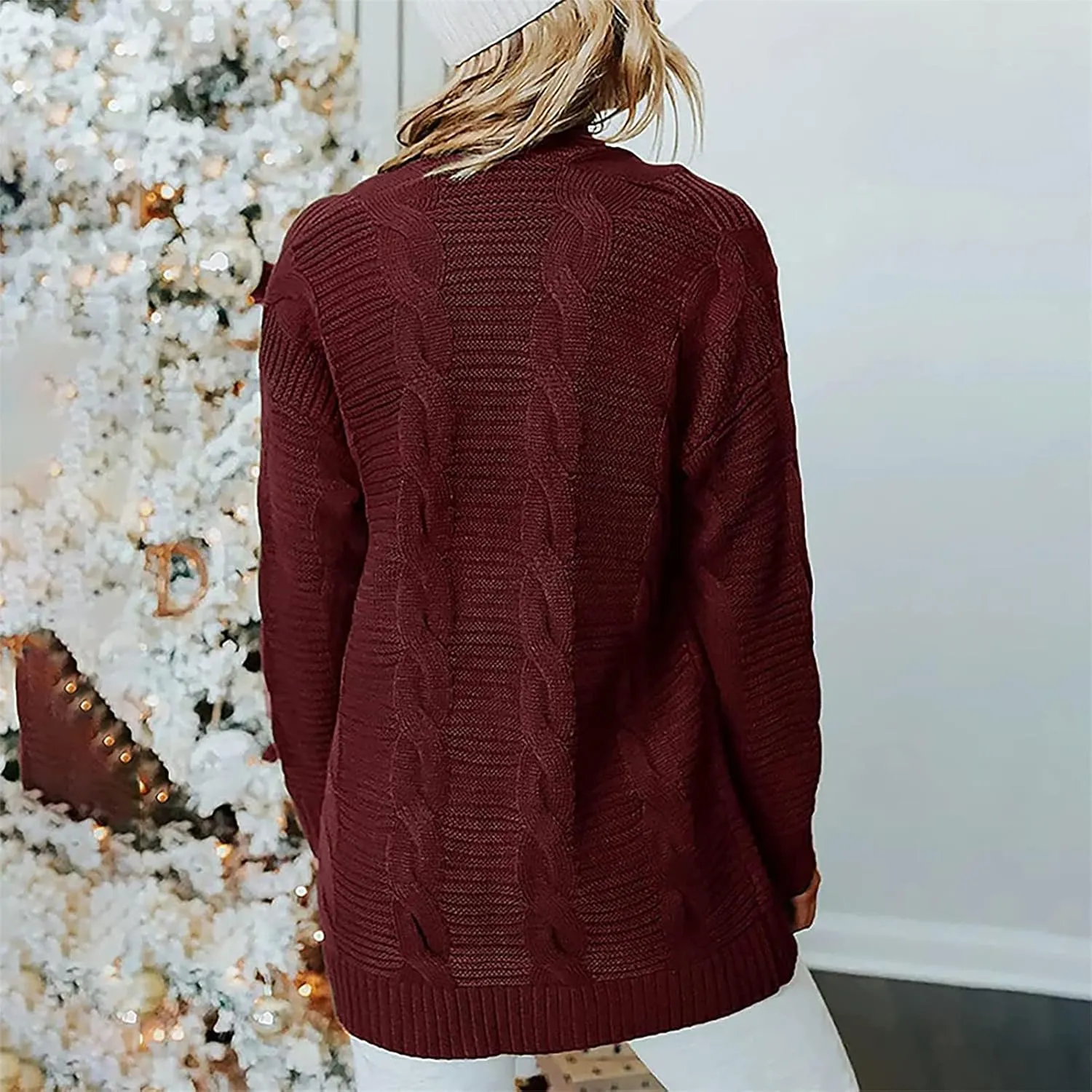 Women's Chunky Cardigan Sweater Jacket, Women's Chunky Sweater, Soft Knit Cardigan Sweater with Pockets