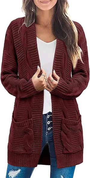 Women's Chunky Cardigan Sweater Jacket, Women's Chunky Sweater, Soft Knit Cardigan Sweater with Pockets