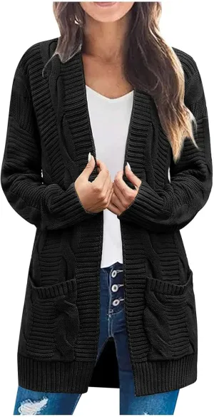 Women's Chunky Cardigan Sweater Jacket, Women's Chunky Sweater, Soft Knit Cardigan Sweater with Pockets