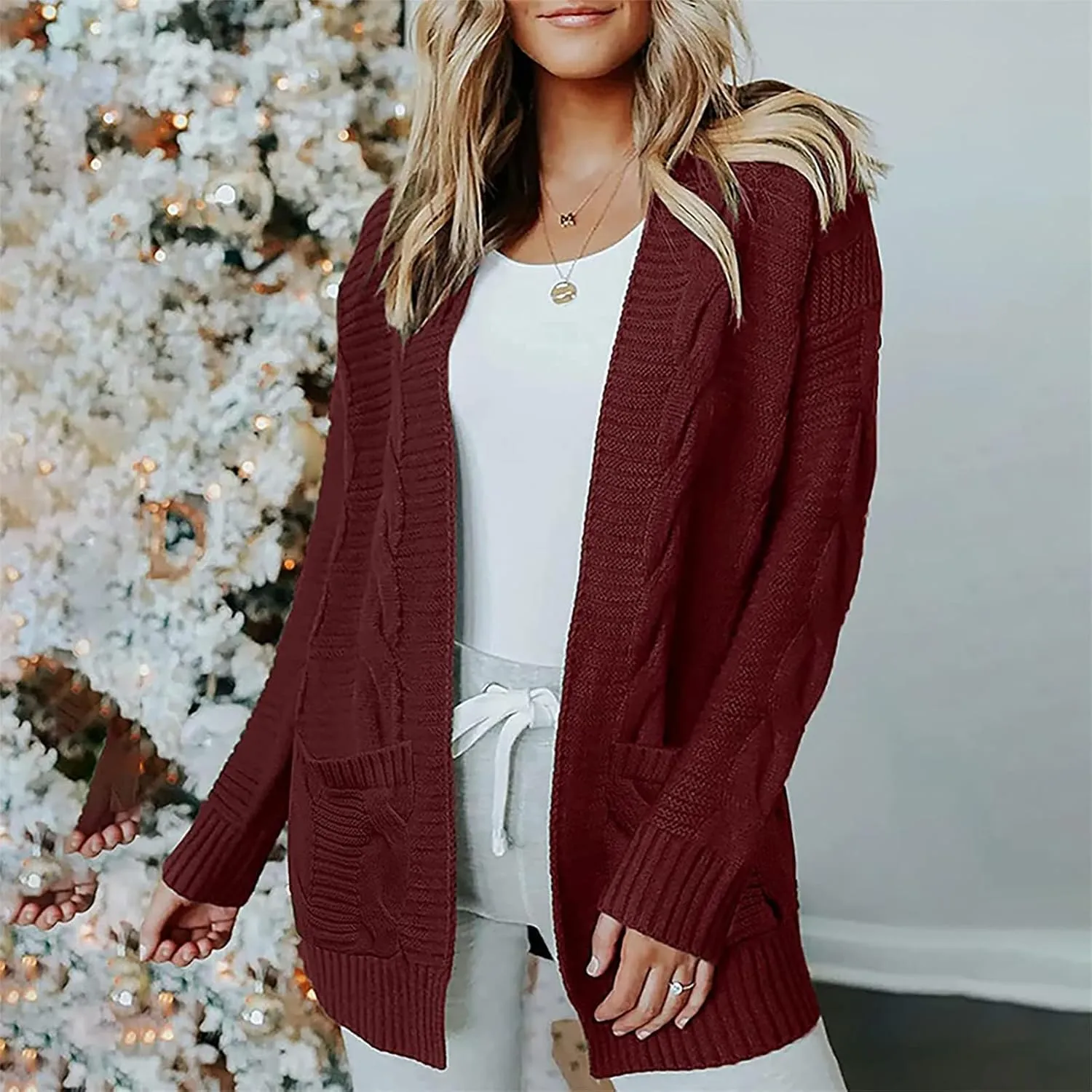 Women's Chunky Cardigan Sweater Jacket, Women's Chunky Sweater, Soft Knit Cardigan Sweater with Pockets