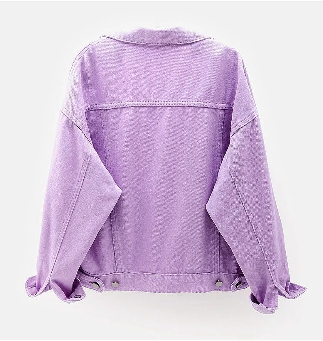 Women's Denim Cotton Button Closed Long Sleeve Solid Color Jacket With Pockets