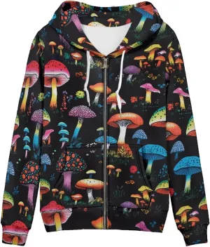Women's Fashion Hoodies Sweatshirt Teen Girls Zip Up Jacket Long Sleeve Pullover Top XS-5XL