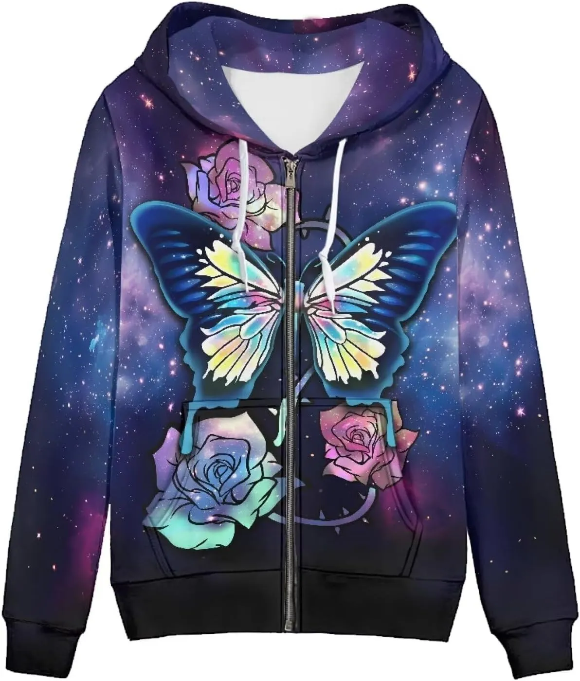 Women's Fashion Hoodies Sweatshirt Teen Girls Zip Up Jacket Long Sleeve Pullover Top XS-5XL