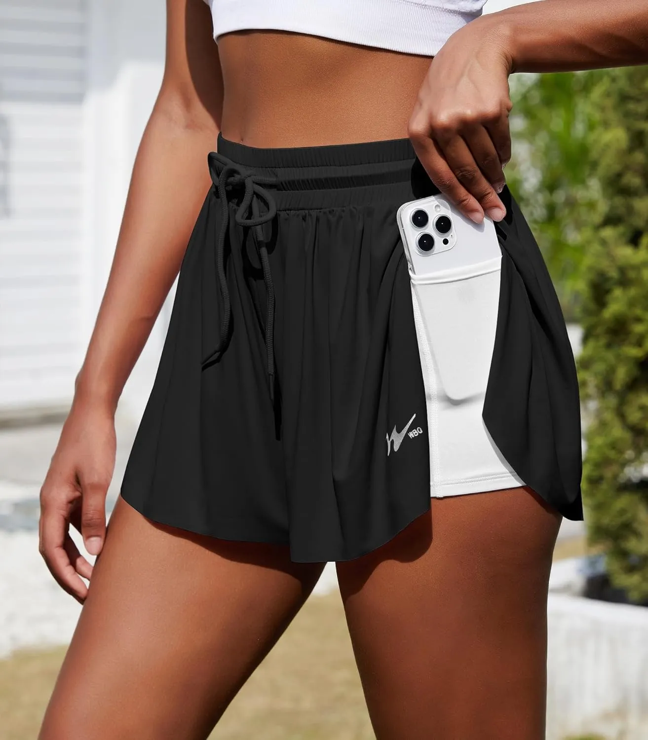 Womens Flowy Athletic Shorts Workout Running Butterfly Shorts Gym Yoga Comfy Summer Cute Shorts with Inner Pockets