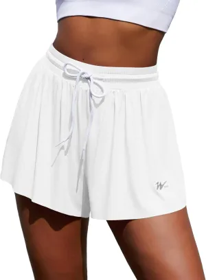 Womens Flowy Athletic Shorts Workout Running Butterfly Shorts Gym Yoga Comfy Summer Cute Shorts with Inner Pockets