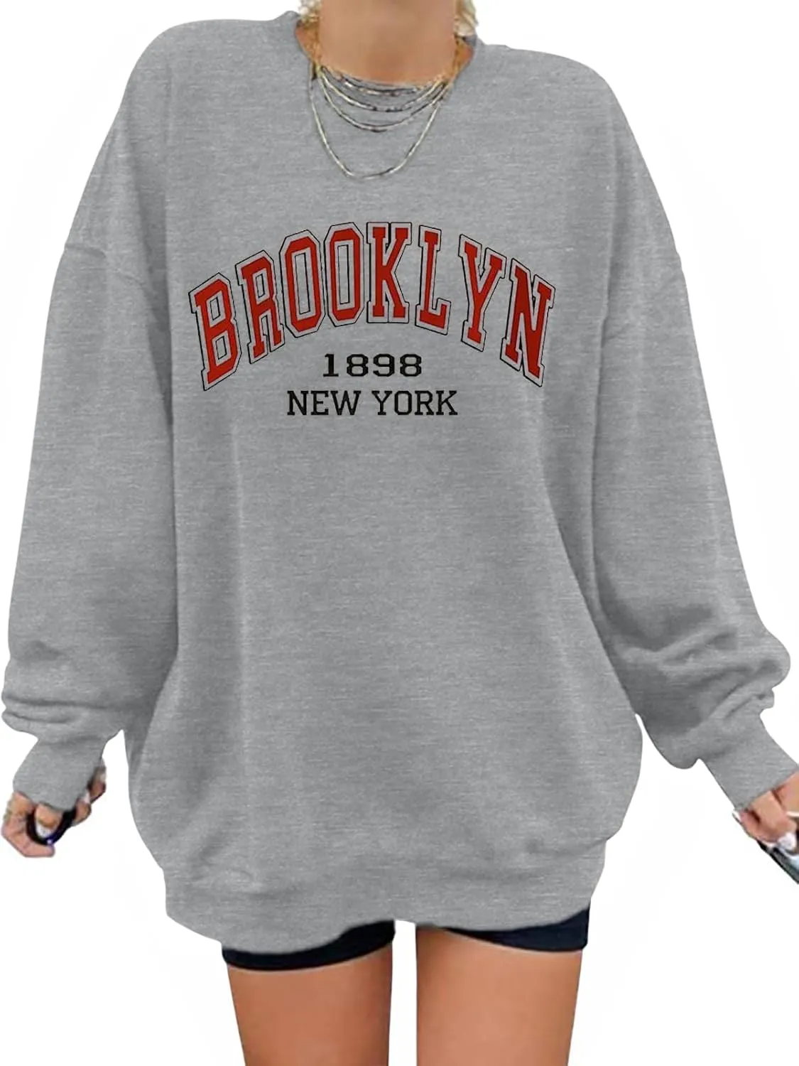 Women's Graphic Sweatshirts Oversized Long Sleeve Cute Los Angeles Loose Crewneck Pullover Sweatshirt