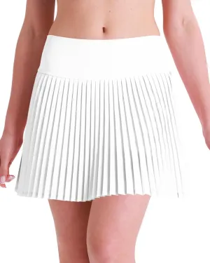 Women's High-Waisted Pleated Tennis Skirt with Shorts and Pockets: Lightweight Athletic Golf Skorts