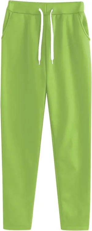 Womens Jogger Casual Sweatpants Trendy High Waisted Active Sport Workout Drawstring Pants Solid Color Lounge Trousers