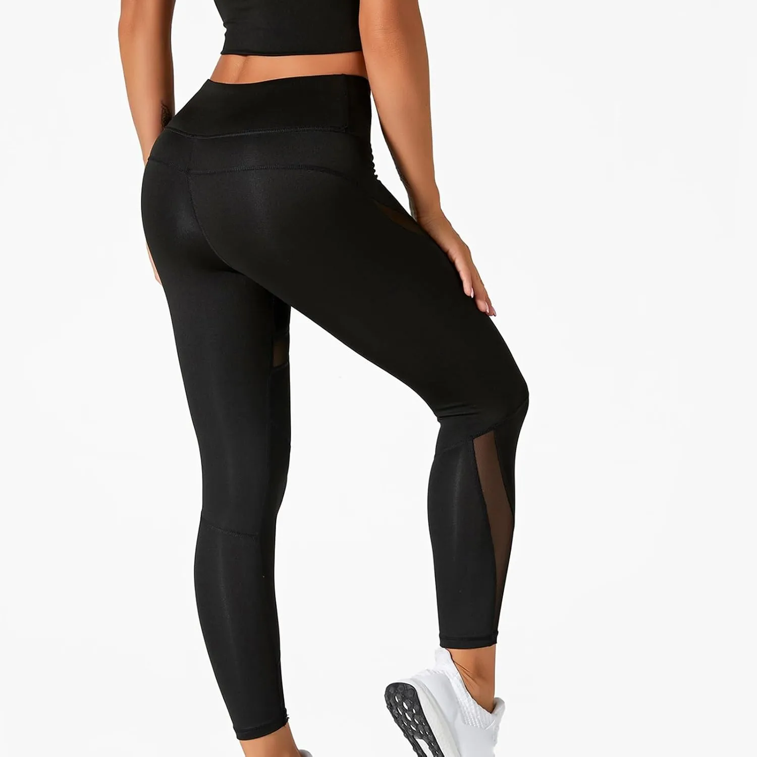 Women's Knit Breathable Yoga Pants Trendy Slim Tight Height Waist Gym Fitness Leggings Park Jogging Casual Sweatpants