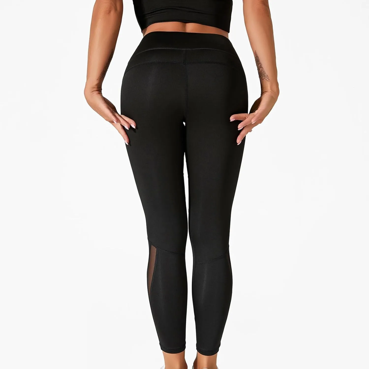 Women's Knit Breathable Yoga Pants Trendy Slim Tight Height Waist Gym Fitness Leggings Park Jogging Casual Sweatpants