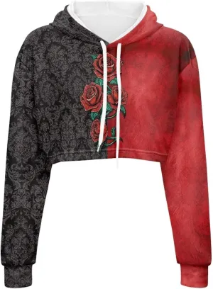 Womens Long Sleeve Crop Top Hoodies Drawstring Crop Top Sweatshirts for Teen Girls
