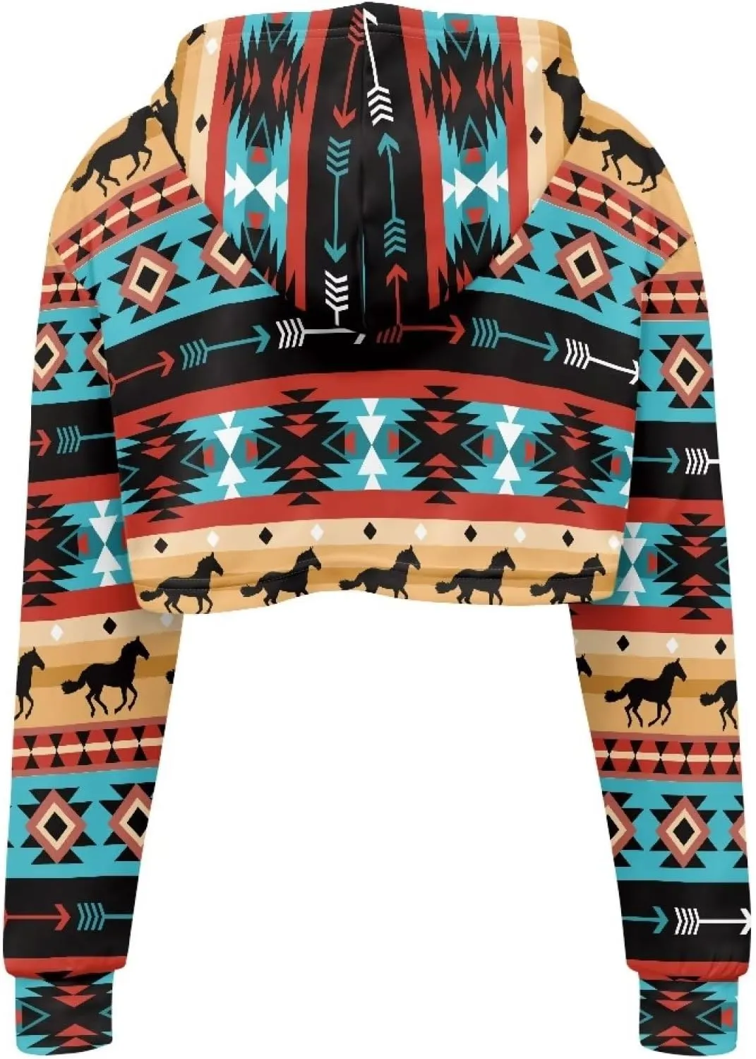 Womens Long Sleeve Crop Top Hoodies Drawstring Crop Top Sweatshirts for Teen Girls