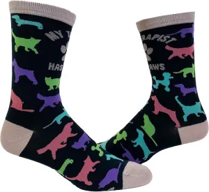 Women's My Therapist Has Paws Socks Funny Pet Puppy Animal Lover Dog Novelty Graphic Footwear