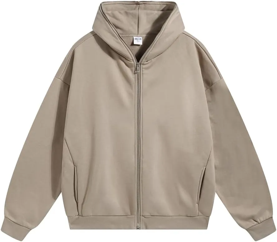 Women's Oversized Full Zip Up Hoodie with Pockets Sweatshirt for Casual Streetwear and Lounge Wear