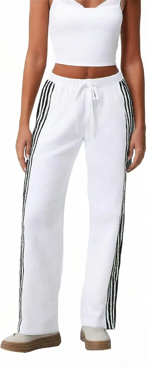 Women's Parachute Pants Casual Loose Elastic Waist Casual Y2K Jogger Outing Sweatpants Streetwear
