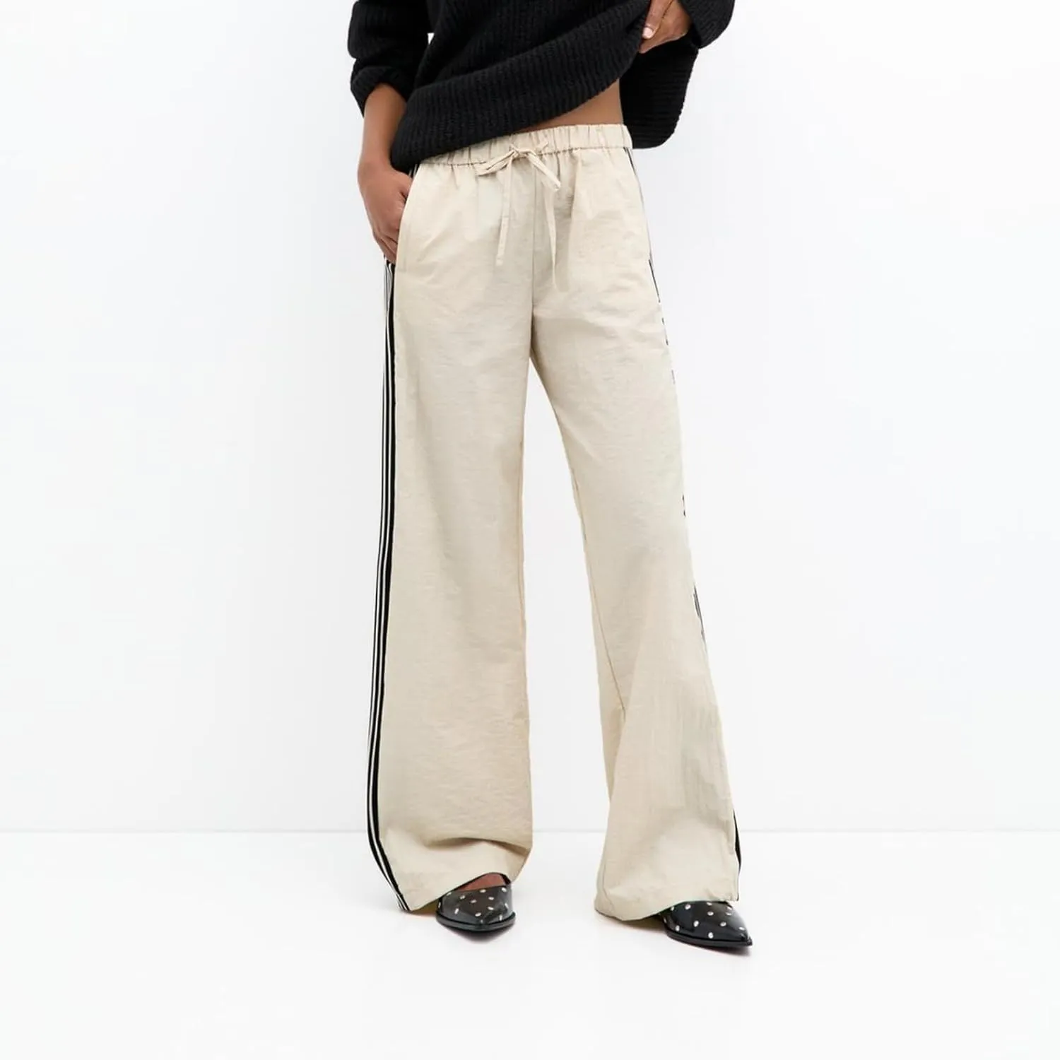 Women's Parachute Pants Casual Loose Elastic Waist Casual Y2K Jogger Outing Sweatpants Streetwear