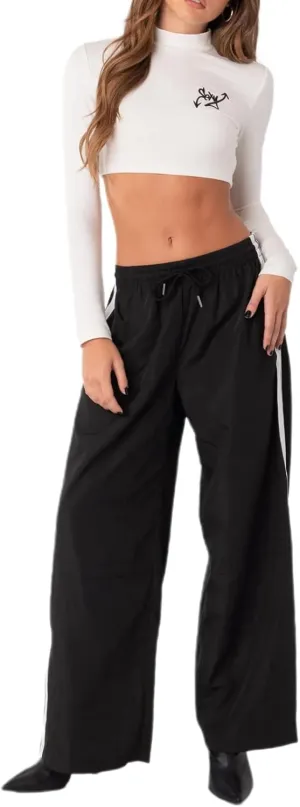 Women's Parachute Pants Casual Loose Elastic Waist Casual Y2K Jogger Outing Sweatpants Streetwear