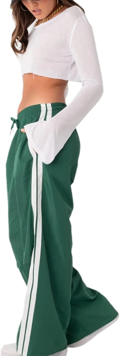 Women's Parachute Pants Casual Loose Elastic Waist Casual Y2K Jogger Outing Sweatpants Streetwear