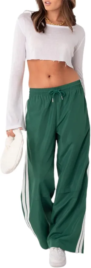 Women's Parachute Pants Casual Loose Elastic Waist Casual Y2K Jogger Outing Sweatpants Streetwear
