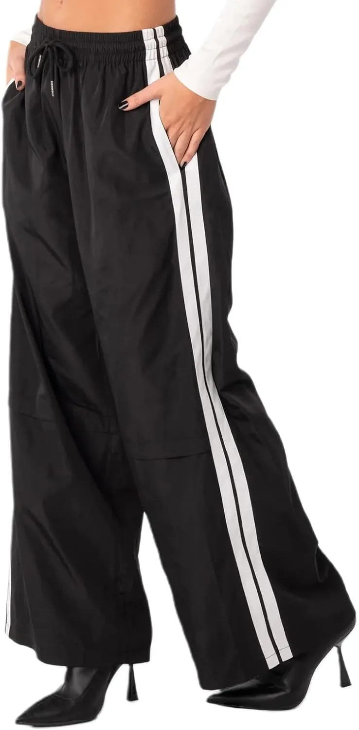 Women's Parachute Pants Casual Loose Elastic Waist Casual Y2K Jogger Outing Sweatpants Streetwear