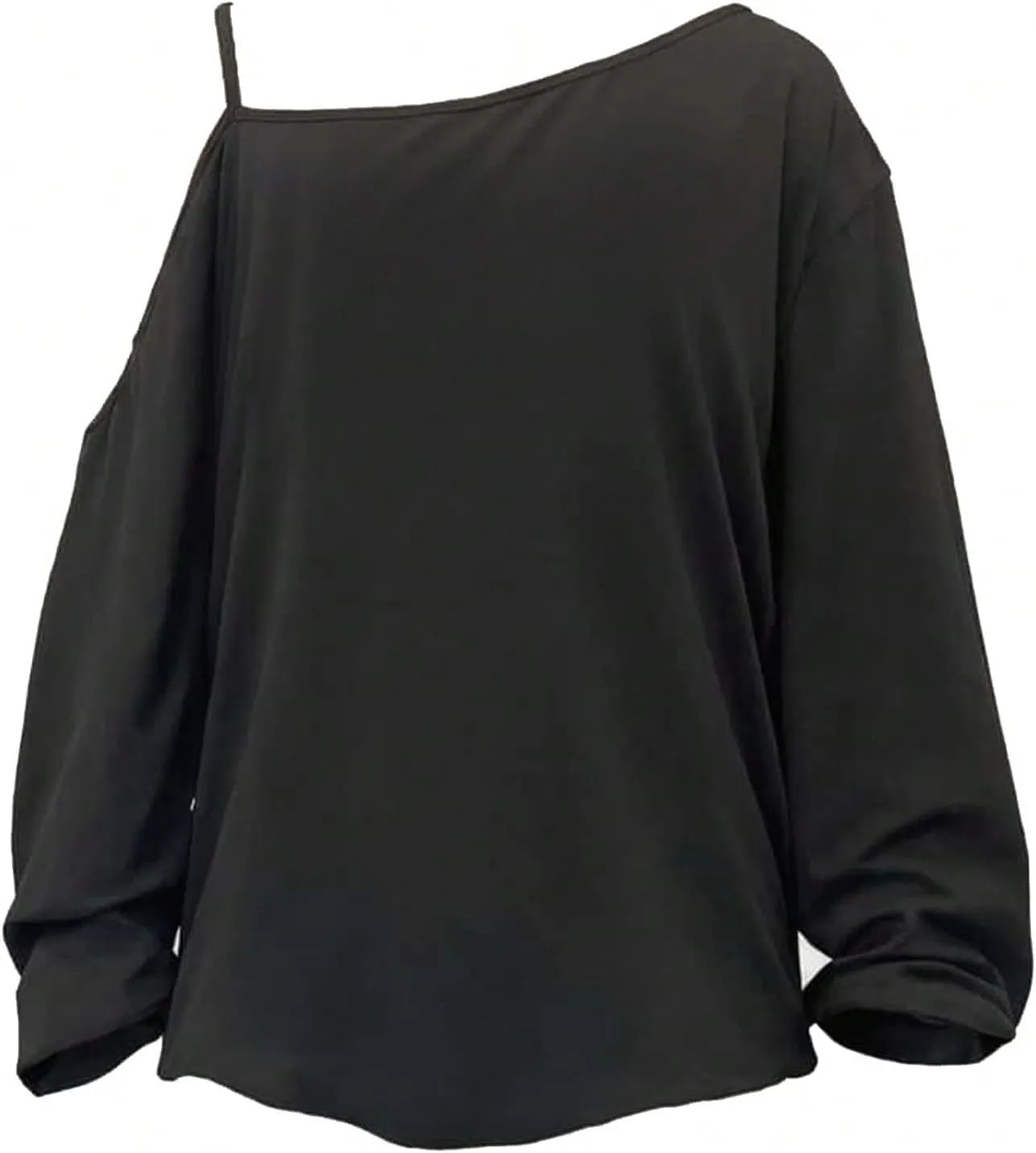 Women's Plus Size Leopard Graphic Tees Cold Shoulder Long Sleeve Vintage Y2K Tops Funny T Shirt