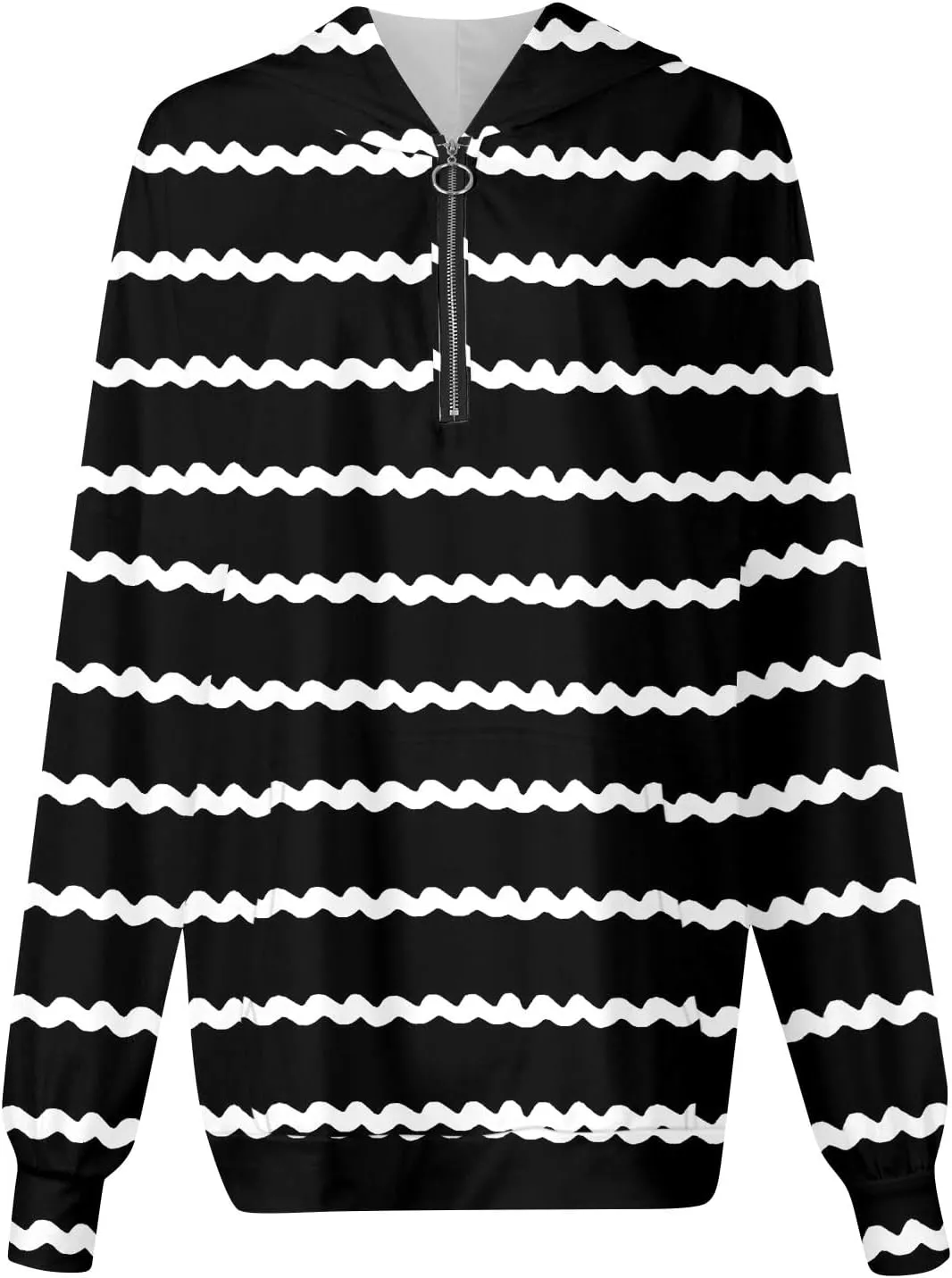 Womens Shirts Casual Quarter Zip Hoodie Pullover Striped Sweaters Trendy Long Sleeve Knitted Sweatshirt Casual Sweater Tops