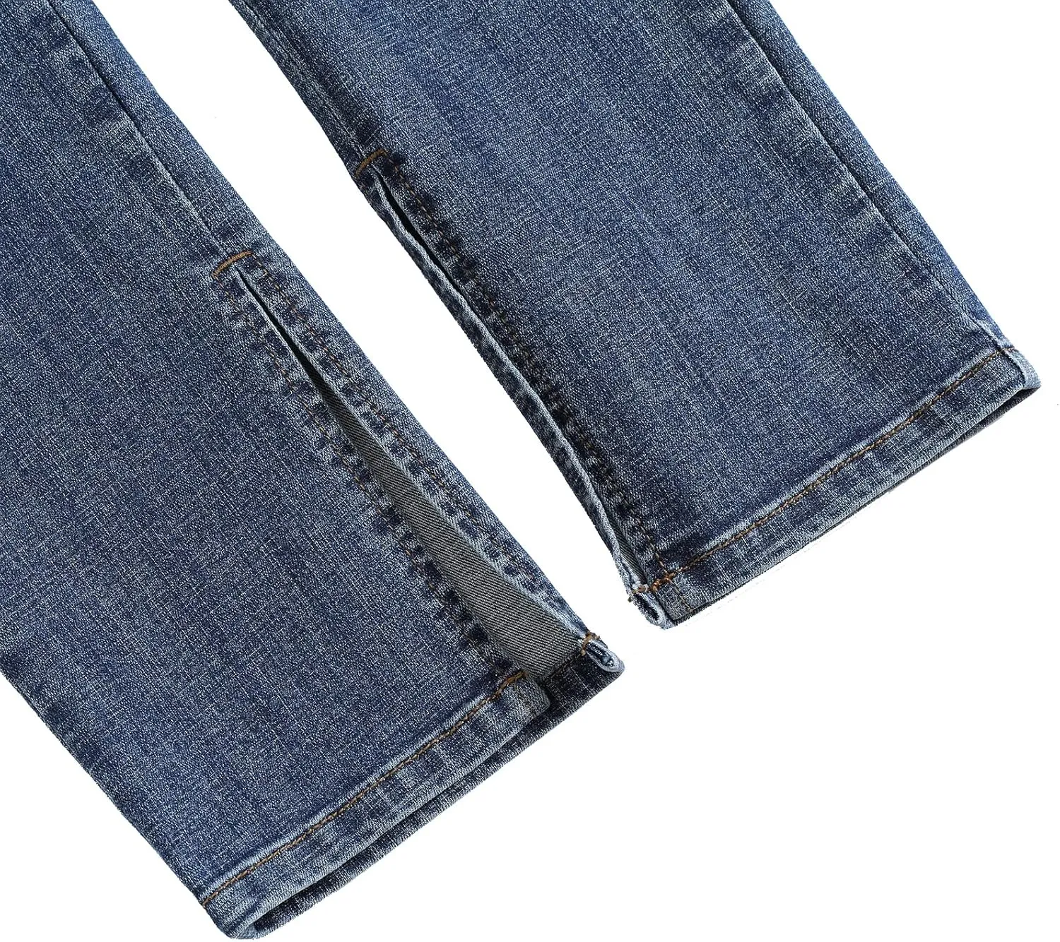 Women's Slim Mid Waist Split Bell Hem Jeans Casual Classic Denim Pants