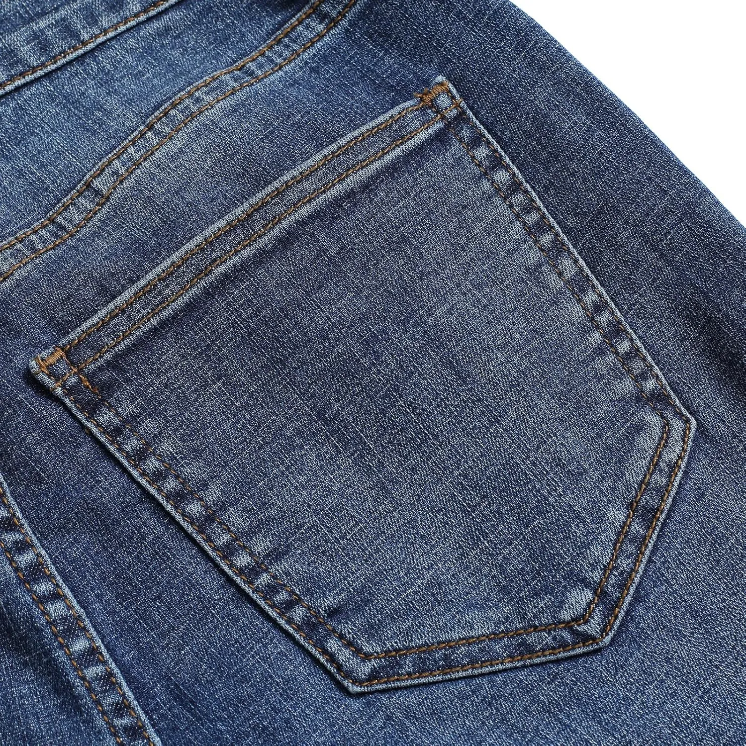 Women's Slim Mid Waist Split Bell Hem Jeans Casual Classic Denim Pants