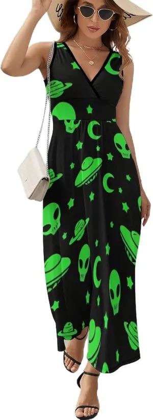Women's Summer Casual Flowy Long Dress for Vacation Party Wedding