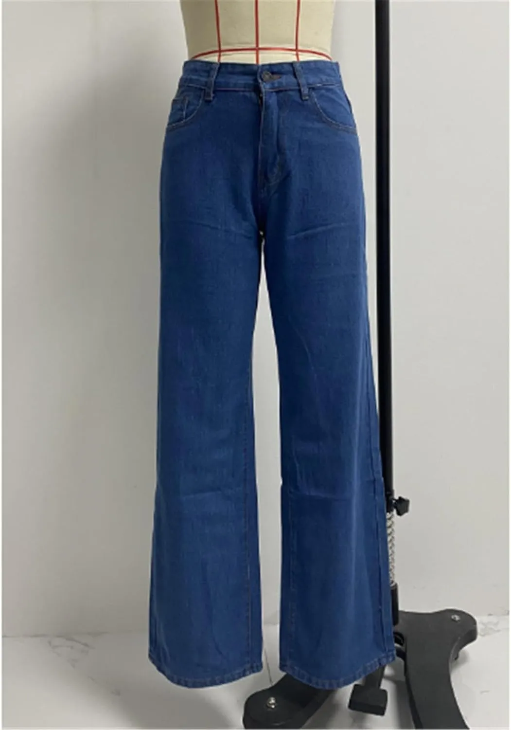 Womens Wide Leg Flare Jeans Fashion Washed High Waisted Denim Bottom Pants Daily Work Office Casual Bell Bottom Jeans