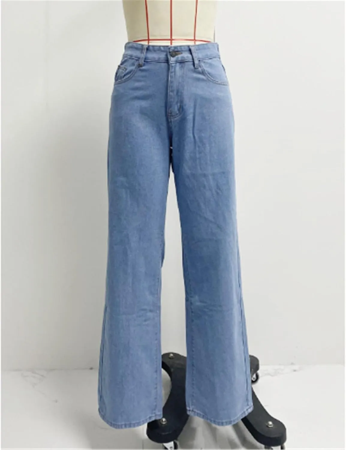 Womens Wide Leg Flare Jeans Fashion Washed High Waisted Denim Bottom Pants Daily Work Office Casual Bell Bottom Jeans