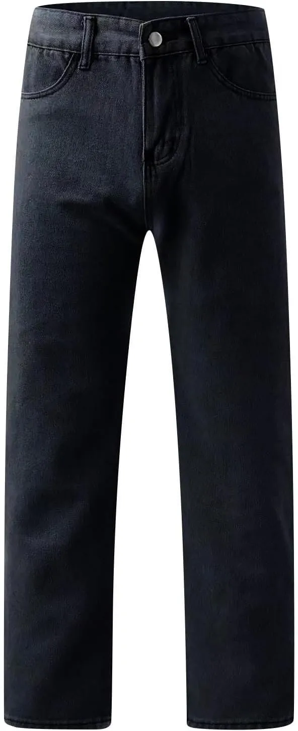 Womens Wide Leg Flare Jeans Fashion Washed High Waisted Denim Bottom Pants Daily Work Office Casual Bell Bottom Jeans