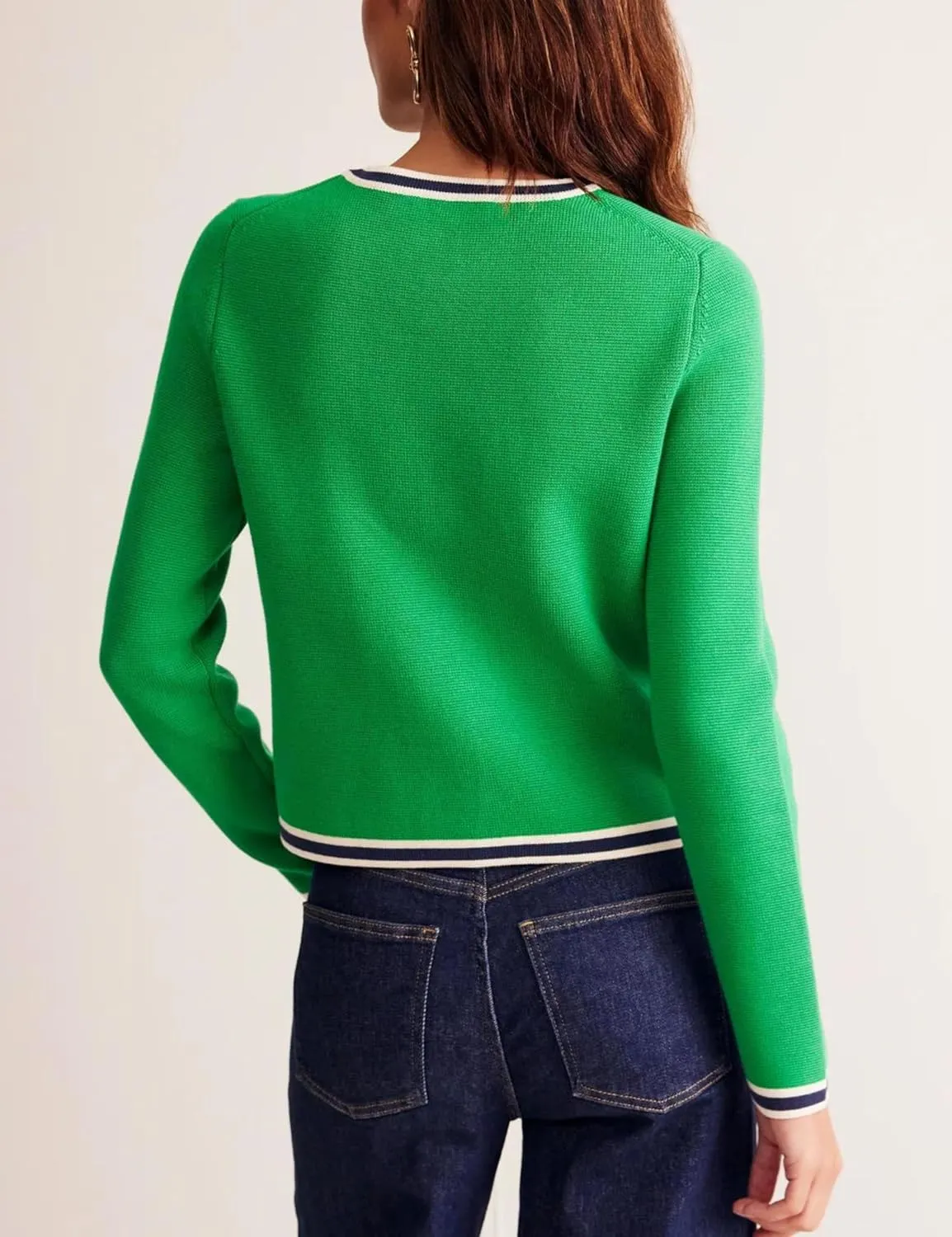 Xiaoxuemeng Womens Cardigan Sweaters Cropped Striped Button Down Knit Jackets Open Front Trendy Lady Fall Outfits