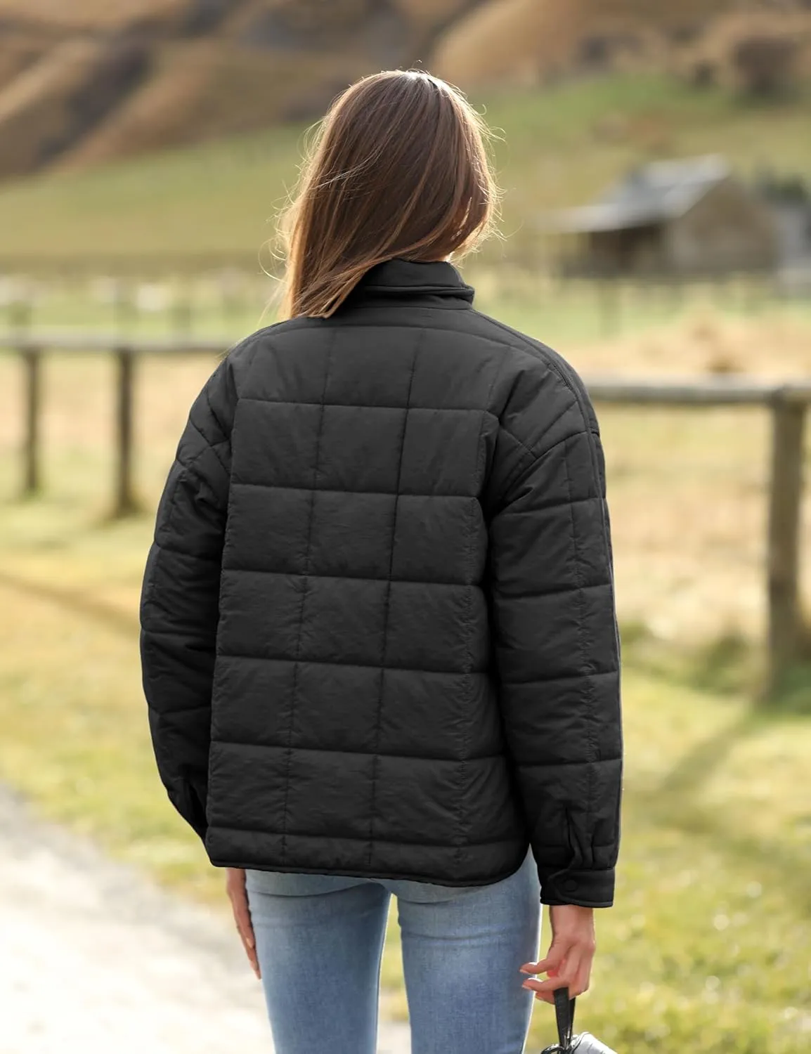 Xiaoxuemeng Womens Quilted Puffer Jacket Zip Up Lightweight Padded Coat Outwear