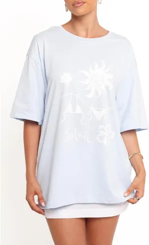Y2k Cute Oversized Graphic Shirts Teen Girls Women Preppy Short Sleeve Floral Baggy Tees Costal Aesthetic Tops