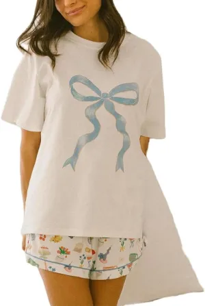 Y2k Cute Oversized Graphic Shirts Teen Girls Women Preppy Short Sleeve Floral Baggy Tees Costal Aesthetic Tops