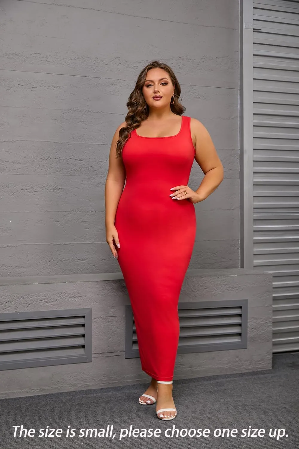 YeGine Women Plus Size Sleeveless Bodycon Maxi Dresses Sexy Slim Tank Dresses