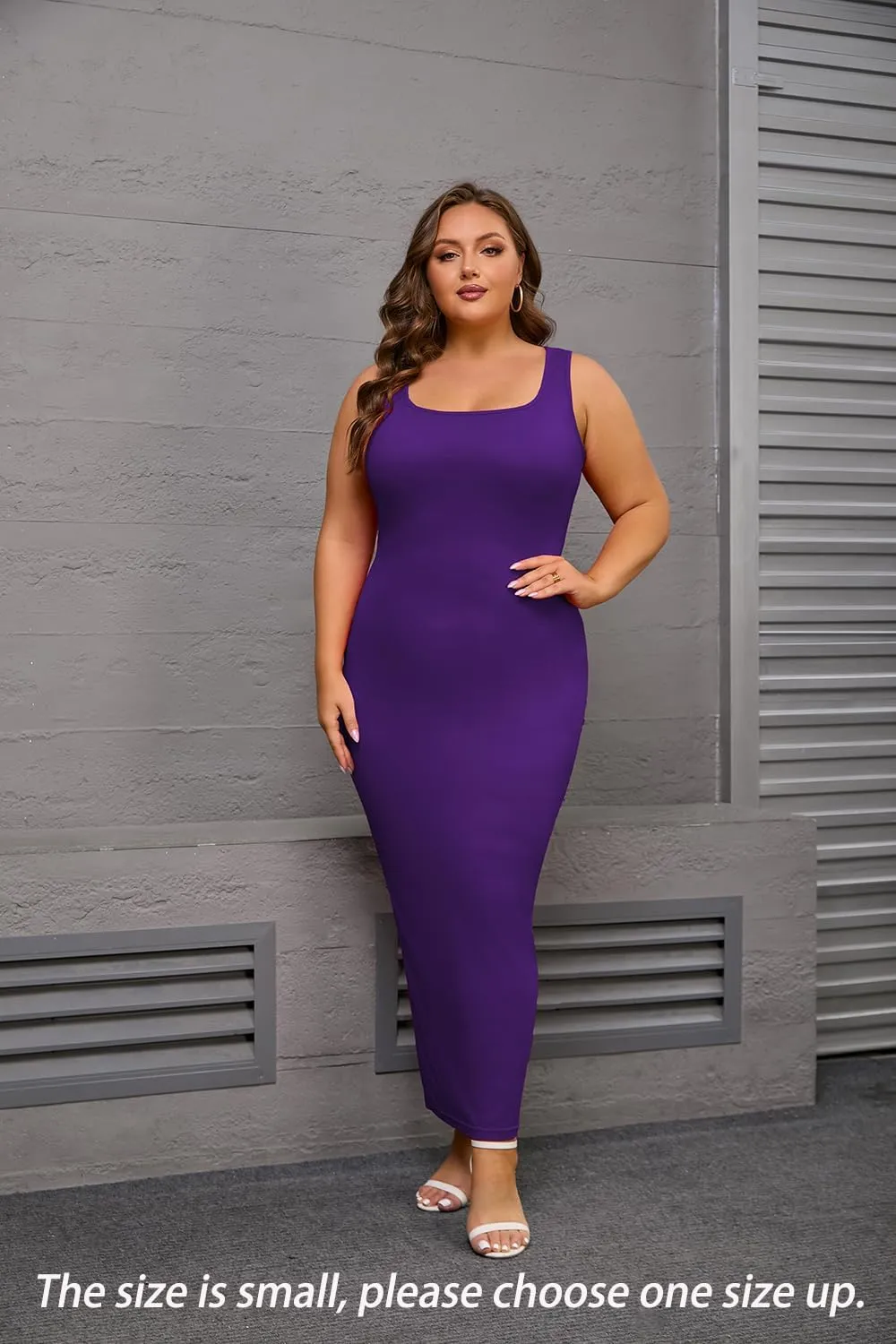 YeGine Women Plus Size Sleeveless Bodycon Maxi Dresses Sexy Slim Tank Dresses
