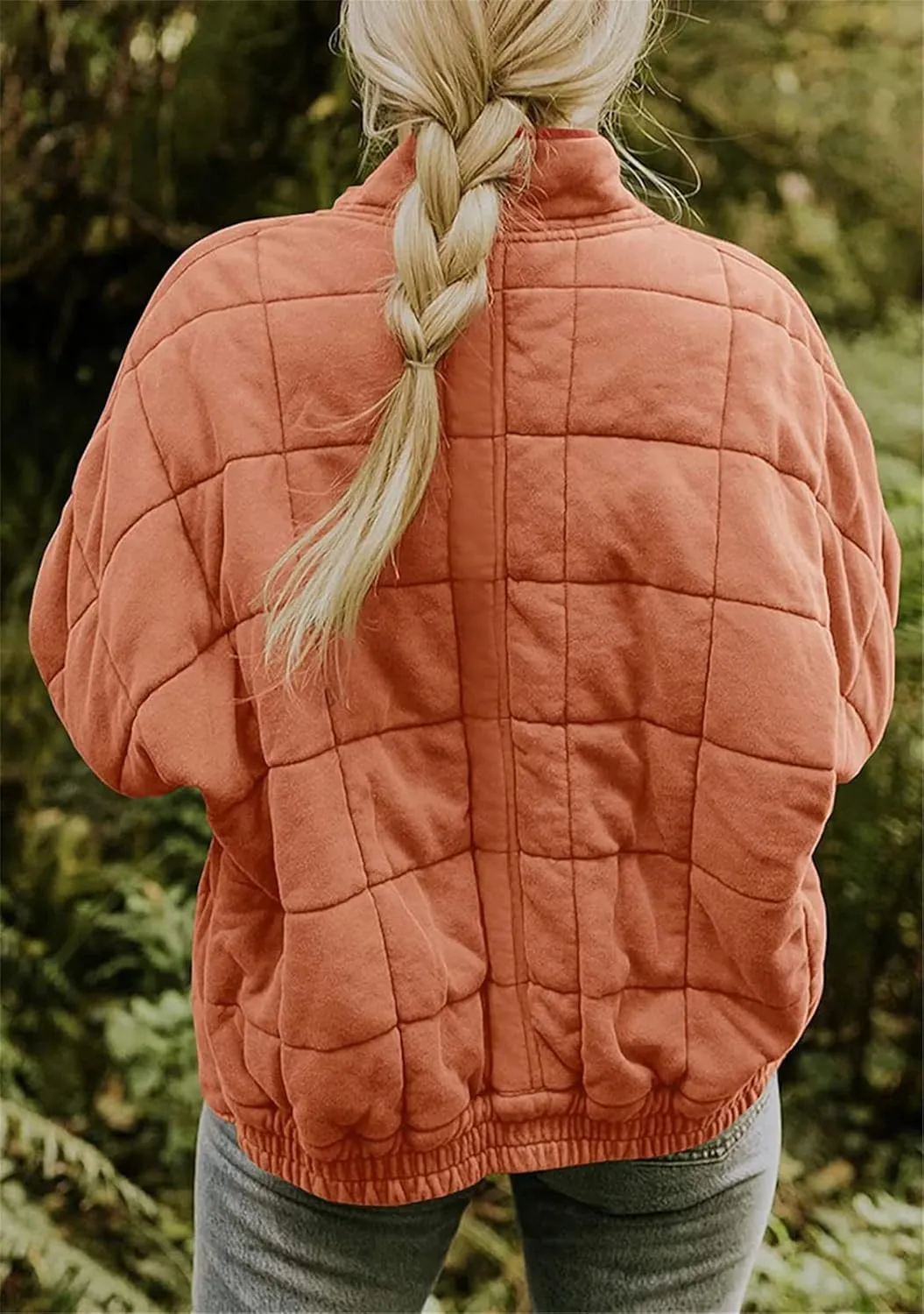 YMING Women's Baggy Lightweight Puffer Jacket Long Sleeve Zip Up Down Coat Quilted Warm Winter Down Coat With Pockets