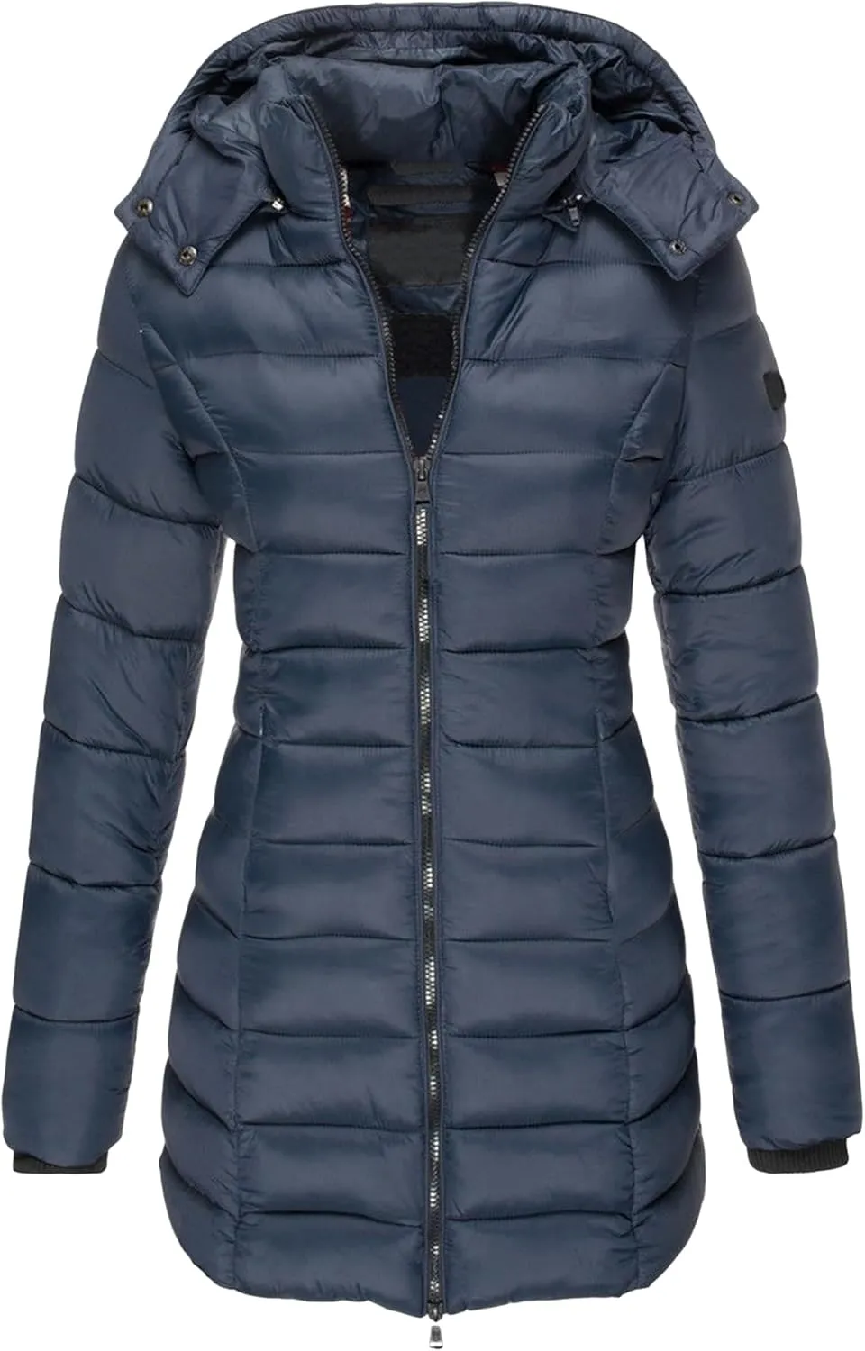 YMING Women's Winter Hooded Coat Warm Solid Color Jacket Long Puffer Parka with Pockets