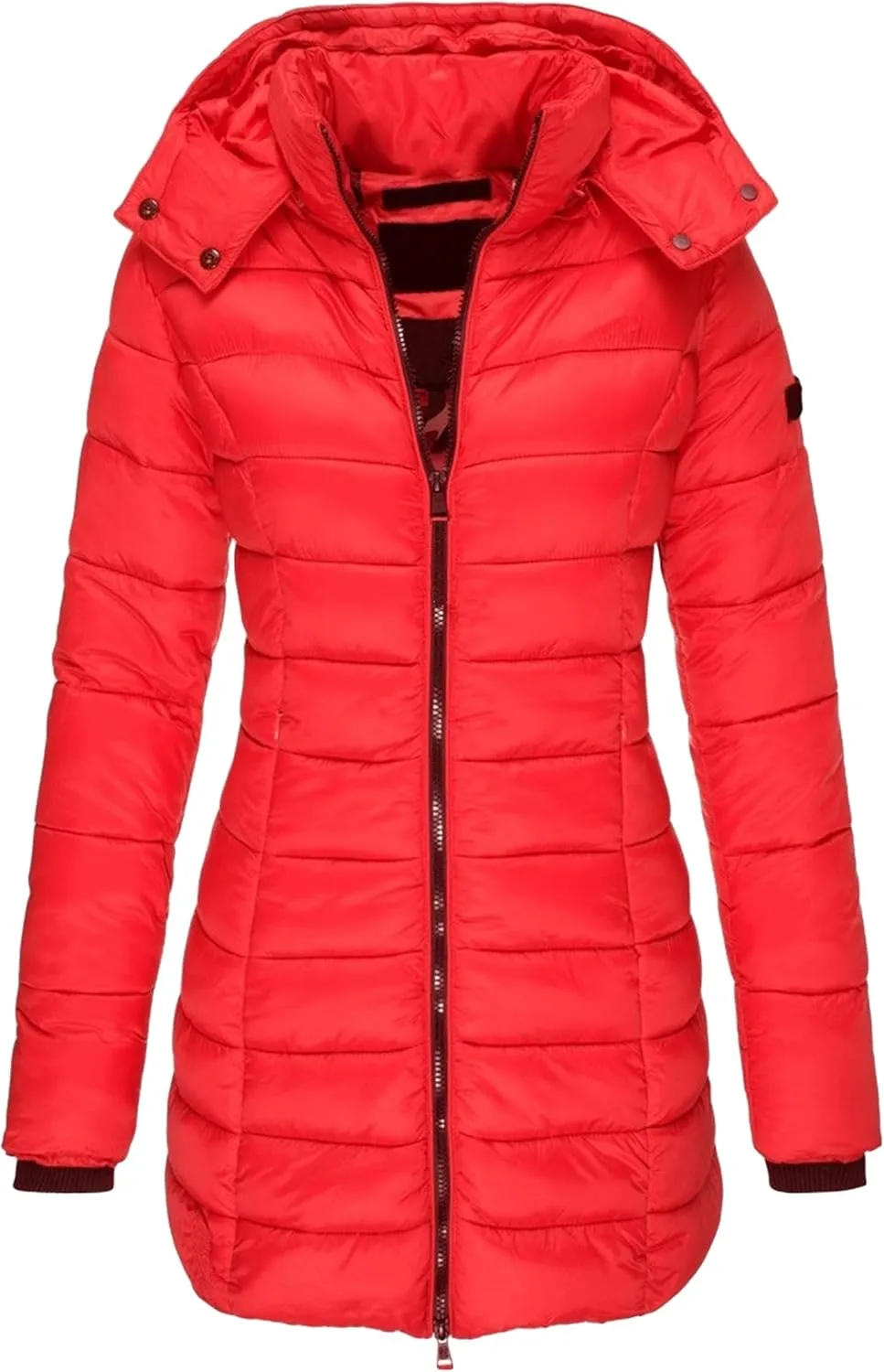 YMING Women's Winter Hooded Coat Warm Solid Color Jacket Long Puffer Parka with Pockets