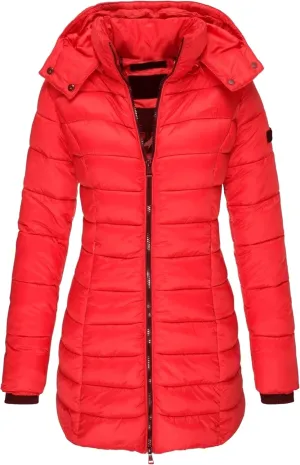 YMING Women's Winter Hooded Coat Warm Solid Color Jacket Long Puffer Parka with Pockets